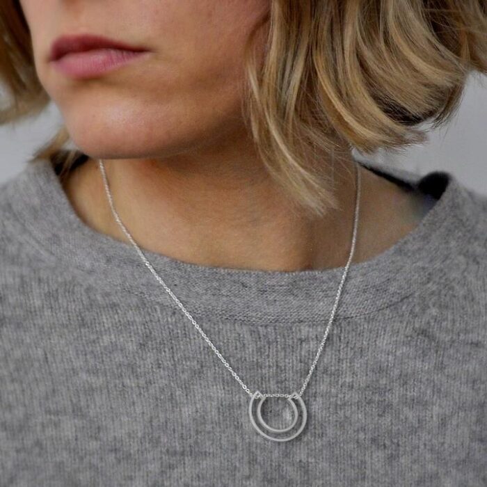 DOPPELLUDWIG KETTE "KANALISIERT" AUS SILBER - DL-H-KANAL-AG