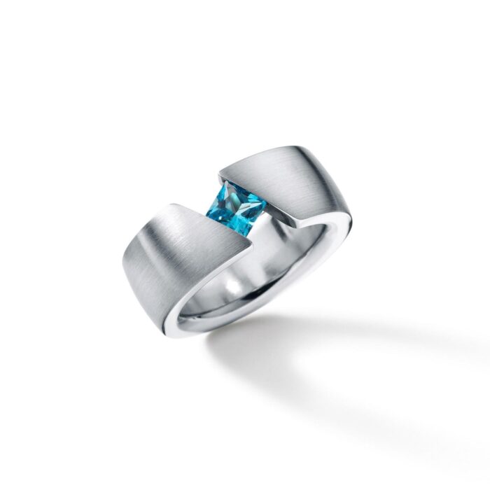HUMPHREY FARBEDELSTEINRING CLASSIC, 9 MM BREIT, EDELSTAHL - FR690-top-60