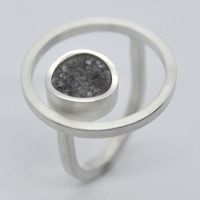 DOPPELLUDWIG RING "EINGERAHMT" MIT RUTILQUARZ - DL-R-RAHM-RUTIL-AG