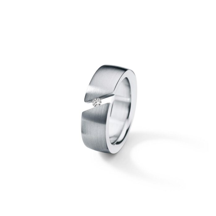 HUMPHREY DIAMANTRING CLASSIC SCHRÄG 7 MM BREIT, EDELSTAHL - DR670-BT06-55