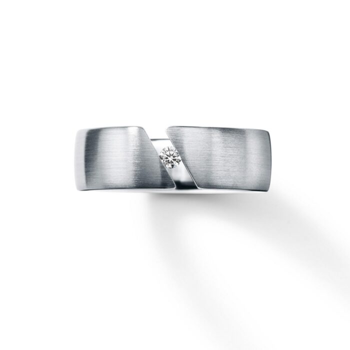 HUMPHREY DIAMANTRING CLASSIC SCHRÄG 7 MM BREIT, EDELSTAHL - DR670-BT06-55