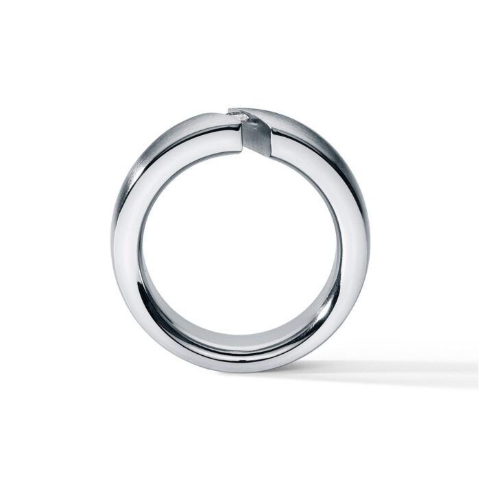 HUMPHREY DIAMANTRING CLASSIC SCHRÄG 7 MM BREIT, EDELSTAHL - DR670-BT06-55