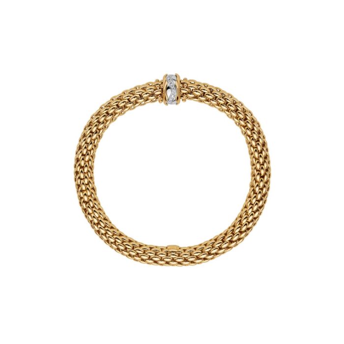 FOPE ARMBAND FLEX'IT LOVE NEST MIT DIAMANTEN - 454B-PAVEM-YW