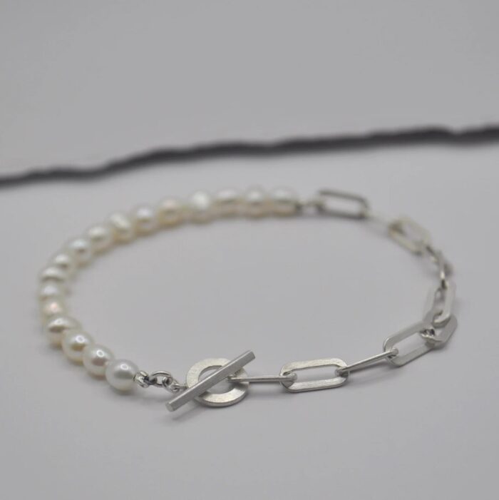 DOPPELLUDWIG PERLARMBAND "HALB-GEKNEBELT" - DL-A-PERL-HALB-KNEB