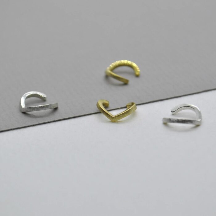 DOPPELLUDWIG EARCUFF "ZUGESPITZT" AUS SILBER - DL-O-CUFF-SPITZ-AG