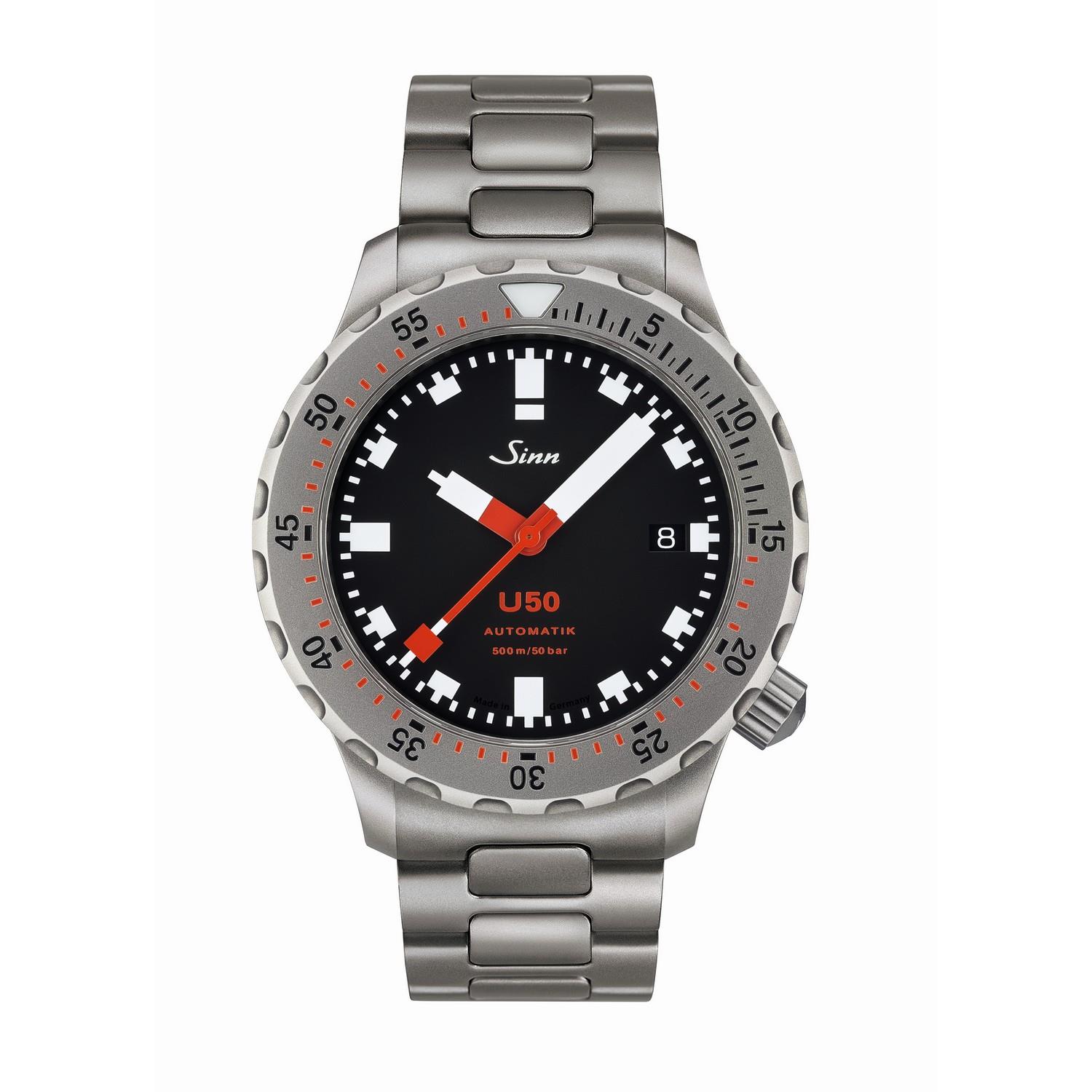 SINN SPEZIALUHREN TAUCHERUHR U50 - U-BOOT-STAHL 41MM - 1050-010