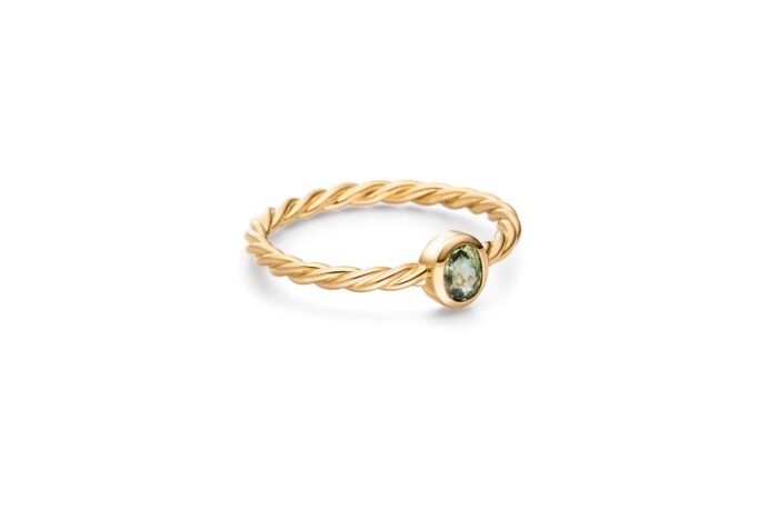 ATELIER WAGNER GEKORDELTER RING MIT DEMANTOID - R-TriKord-Demant-GG7-54