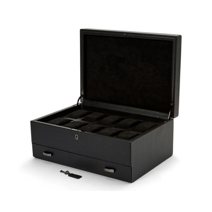 WOLF 1834 BRITISH RACING 10 PIECE WATCH BOX WITH STORAGE - 792802