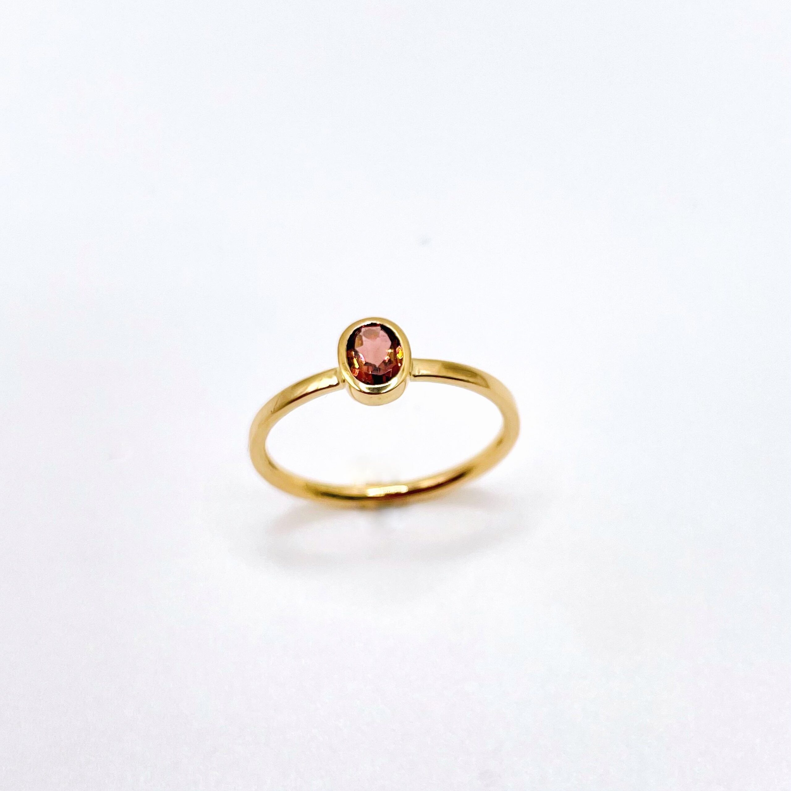 ATELIER WAGNER ROSEGOLDRING MIT ROTEM TURMALIN - R-TURM5x4-OVAL-54-RS7