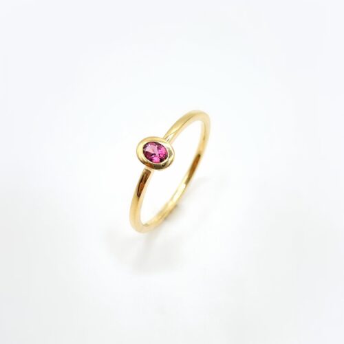 ATELIER WAGNER GELBGOLDRING MIT ROSA TURMALIN - R-TURMROSA-OVAL-58-G7