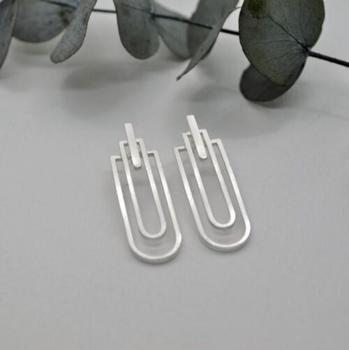 DOPPELLUDWIG OHRRINGE "STILISIERT" AUS SILBER - DL-O-STIL-AG