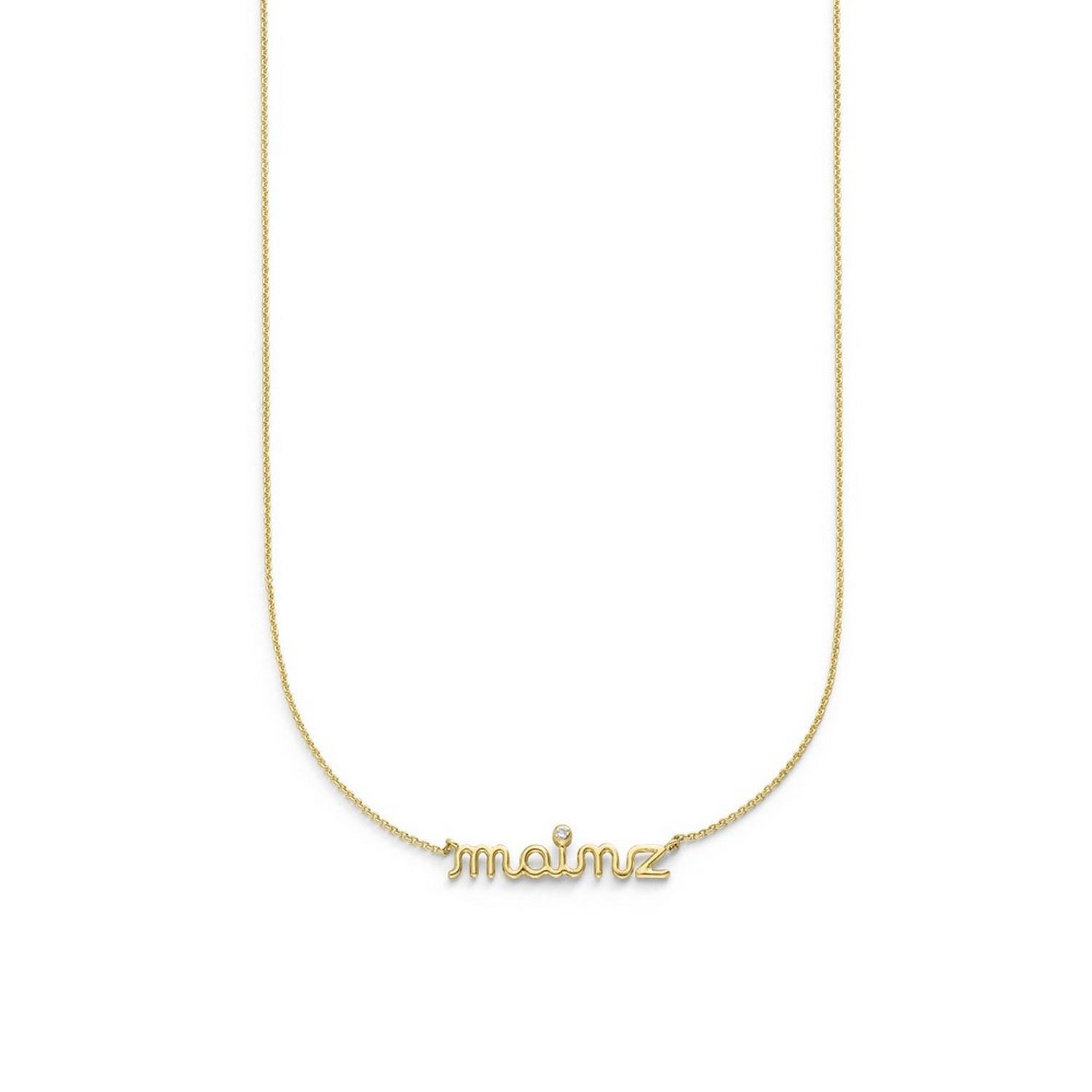 ATELIER WAGNER SCHRIFTKETTE AUS GELBGOLD MIT BRILLANT - H-Schrift-mz-Br.0,01-GG7