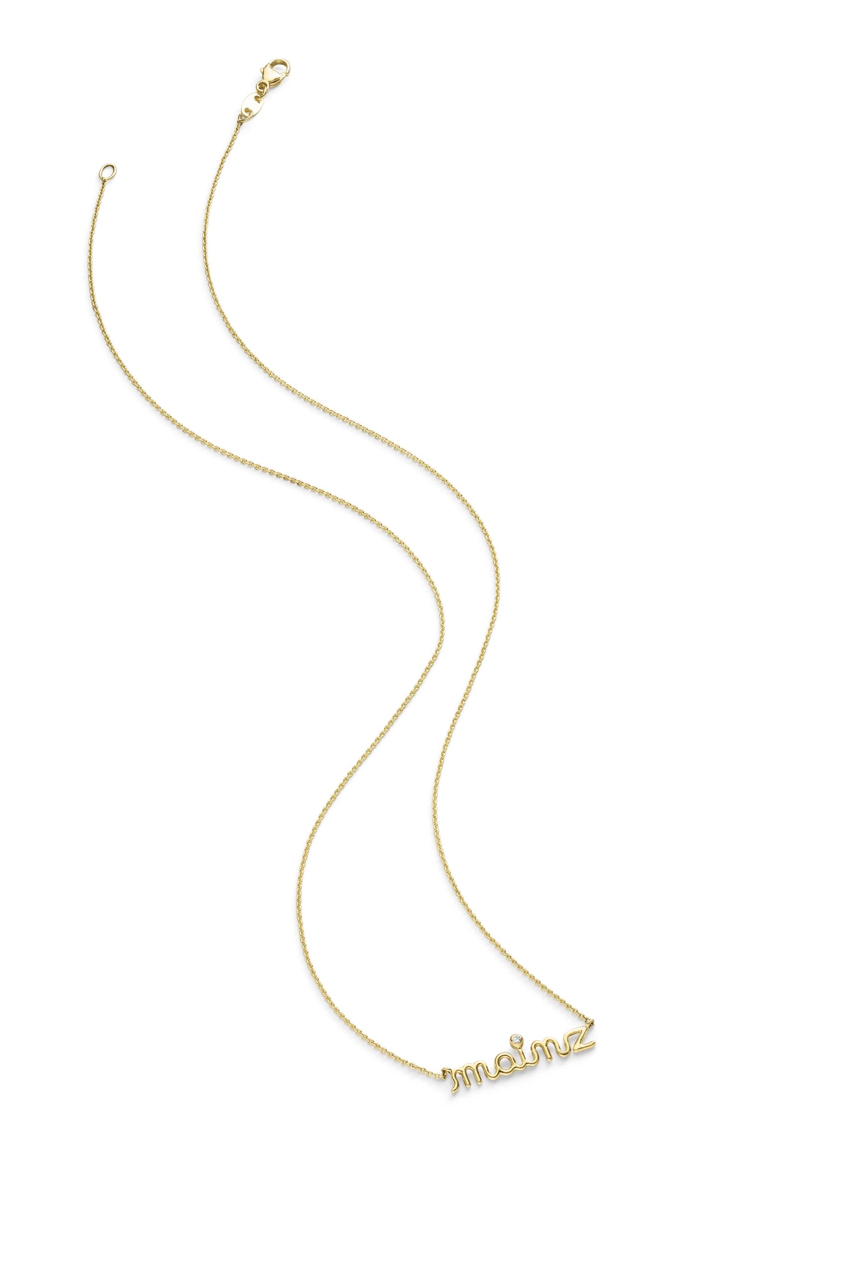 ATELIER WAGNER SCHRIFTKETTE AUS GELBGOLD MIT BRILLANT - H-Schrift-mz-Br.0,01-GG7