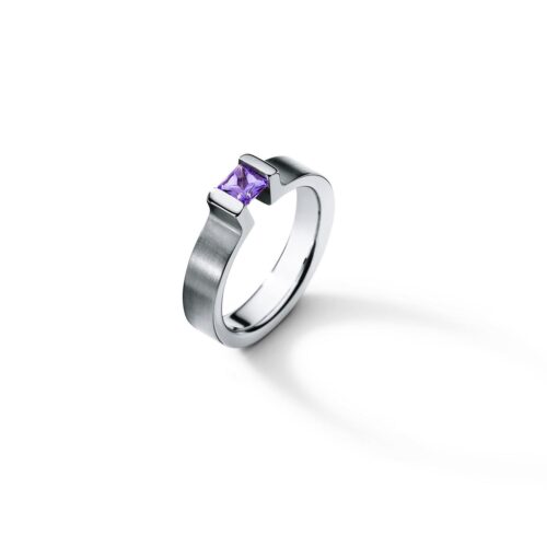 HUMPHREY FARBEDELSTEINRING VICTORY, 4.5 MM BREIT, EDELSTAHL - FR1845-AM-54