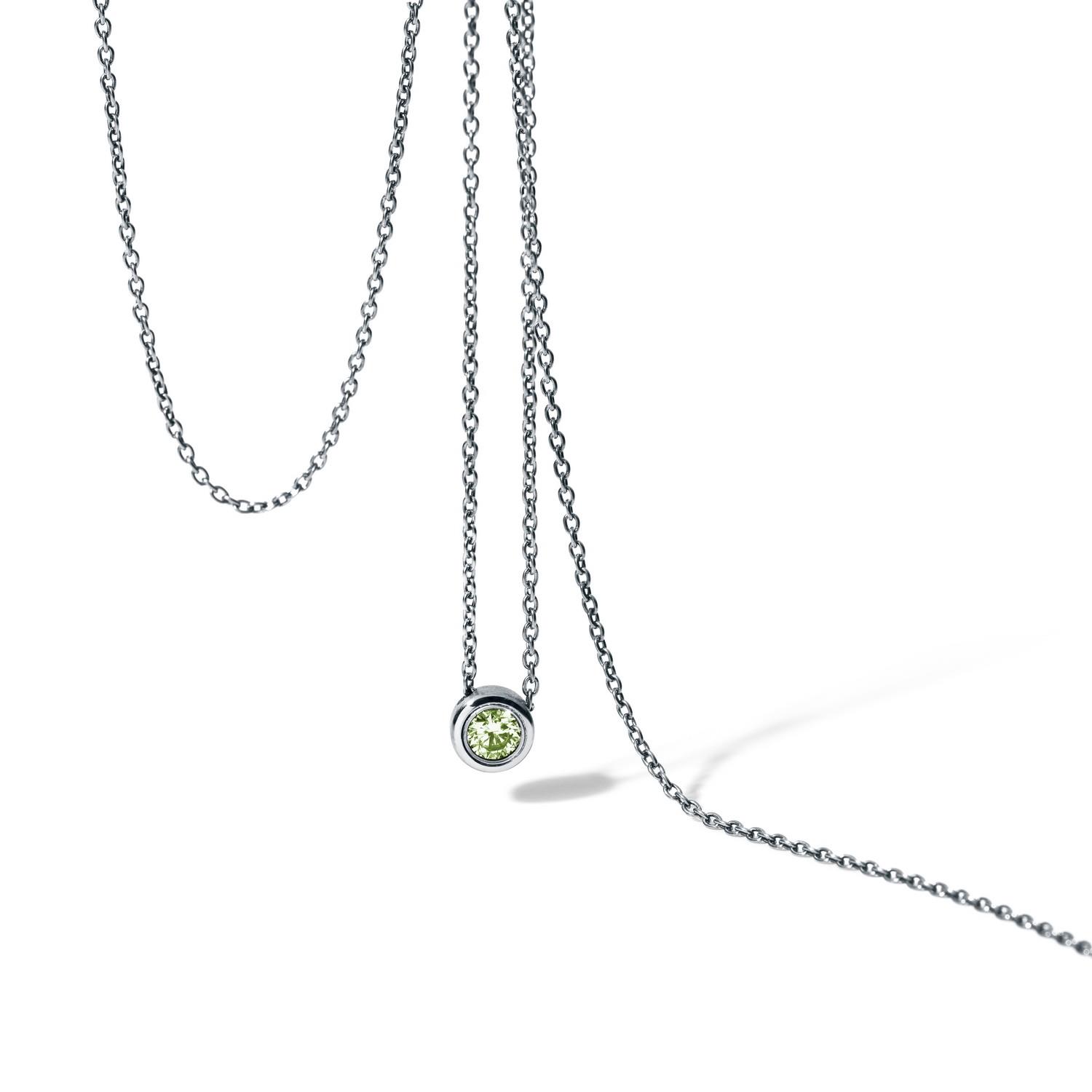 HUMPHREY FARBSTEINCOLLIER RUND, EDELSTAHL ANKERKETTE 0,9 MM - FSKTA02RD-PER-42