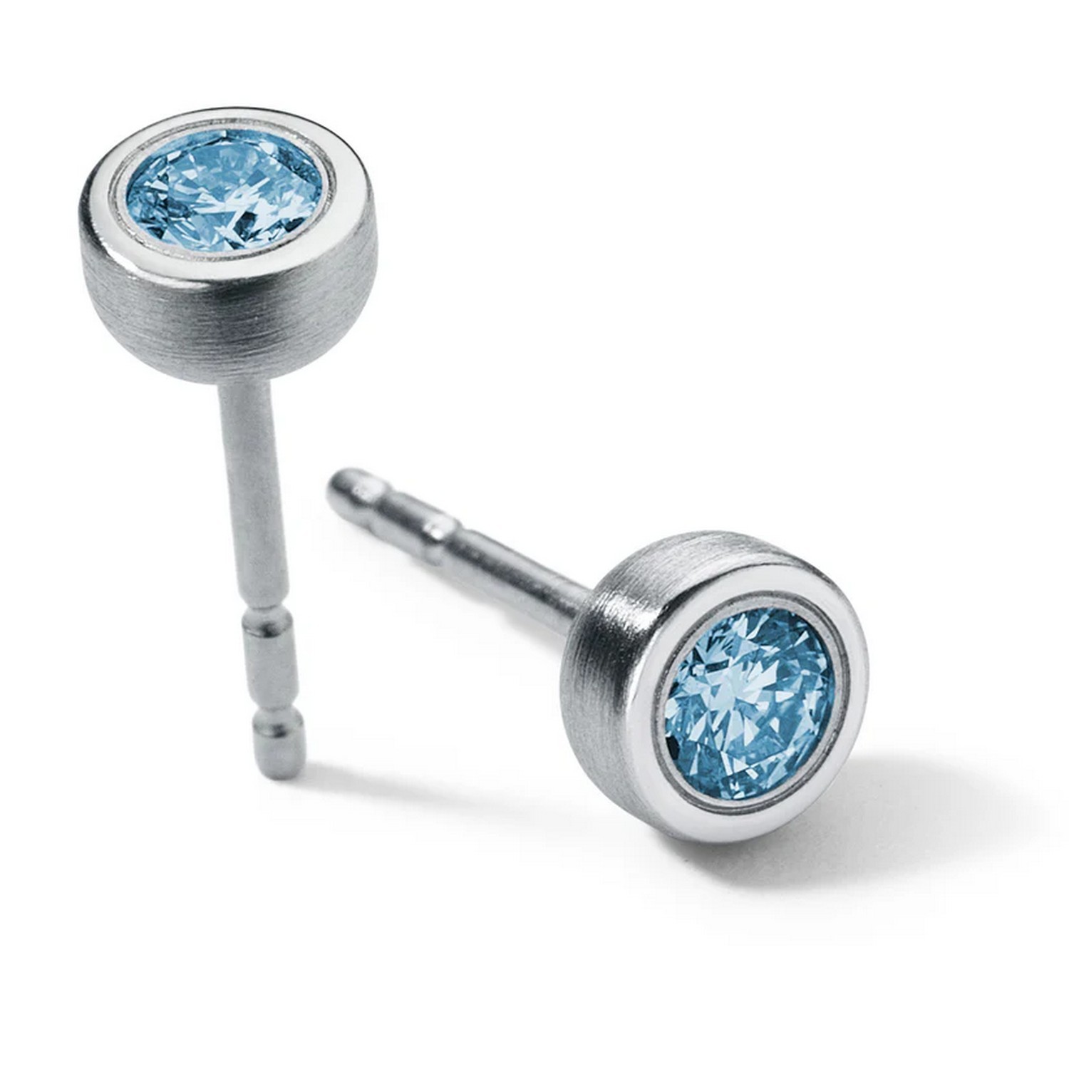 HUMPHREY FARBSTEOHRSTECKER EDELSTAHL (1 PAAR), OBEN POLIERT - FOSRD-TOP