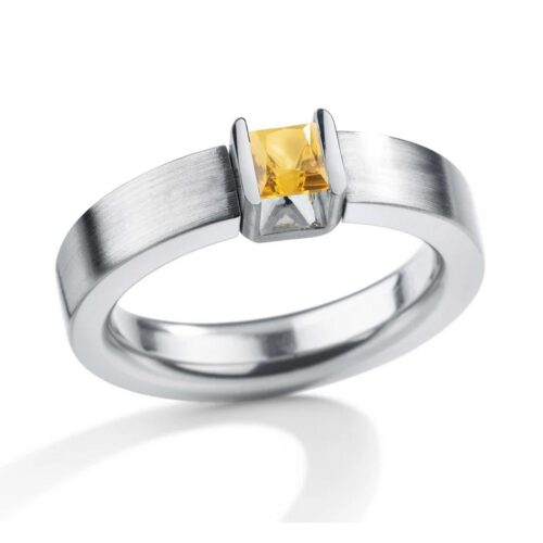 HUMPHREY FARBEDELSTEINRING CUBE 4, 4,5MM BREIT CITRIN - FR45CU4-cit-55