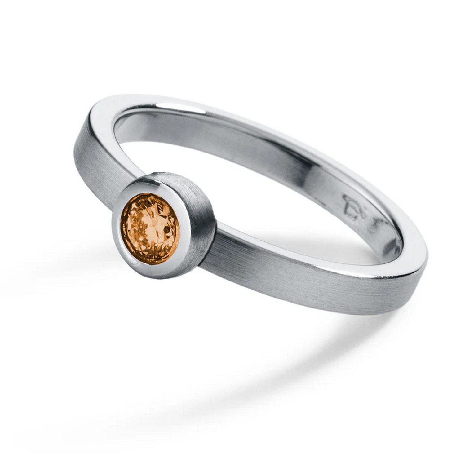 HUMPHREY FARBSTEINRING 2,5MM, EDELSTAHL, MIT RUNDER FASSUNG - FTR25RD-CIT-54