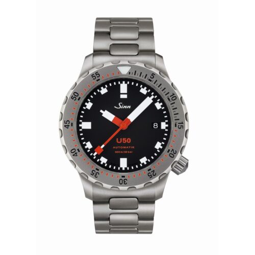 SINN SPEZIALUHREN TAUCHERUHR U50 - U-BOOT-STAHL 41MM - 1050-010BM10500102A