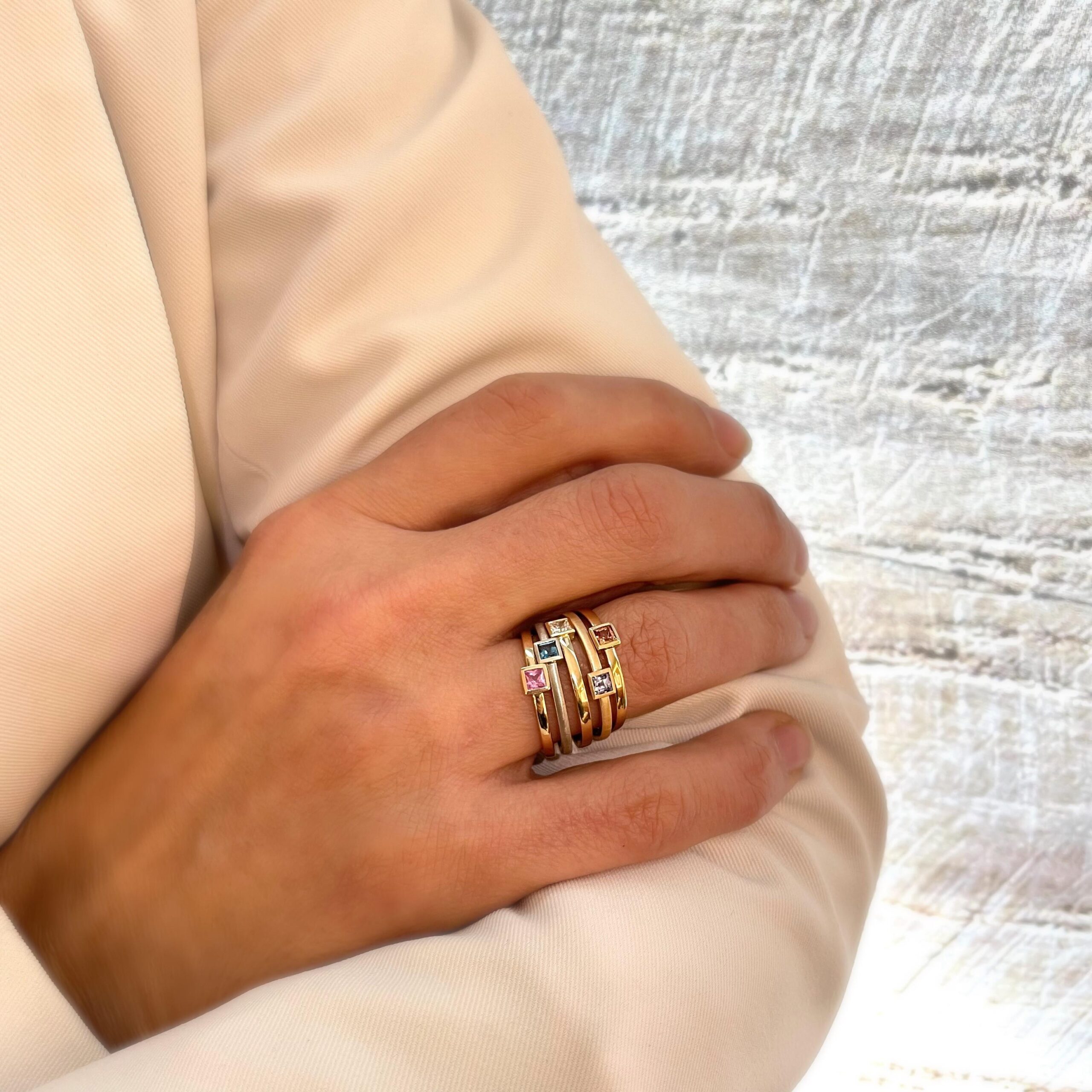 ATELIER WAGNER ROSEGOLDRING MIT PINK SAPHIR - R-SAPH-CARR-54-RS7