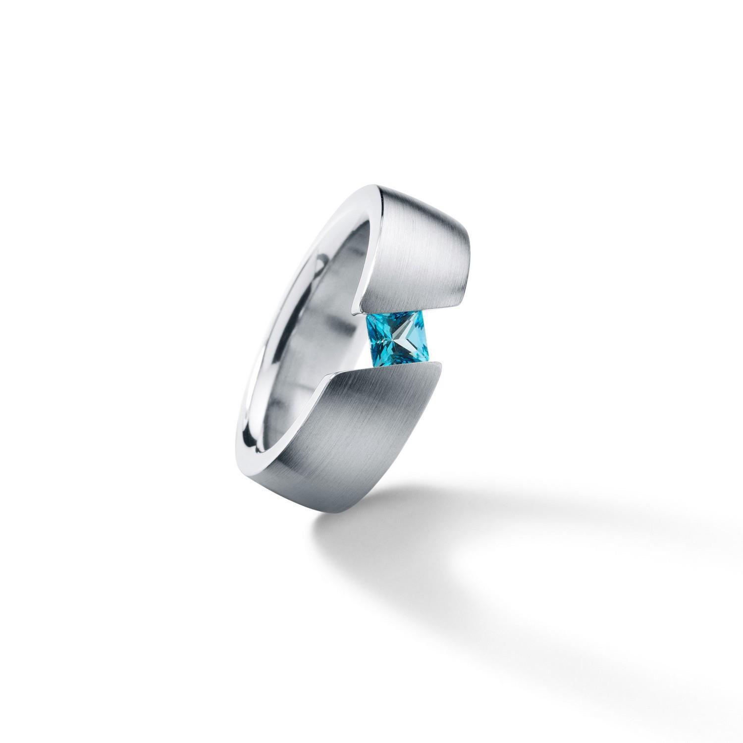 HUMPHREY FARBEDELSTEINRING CLASSIC, 7 MM BREIT, EDELSTAHL - FR670-top-58-1094