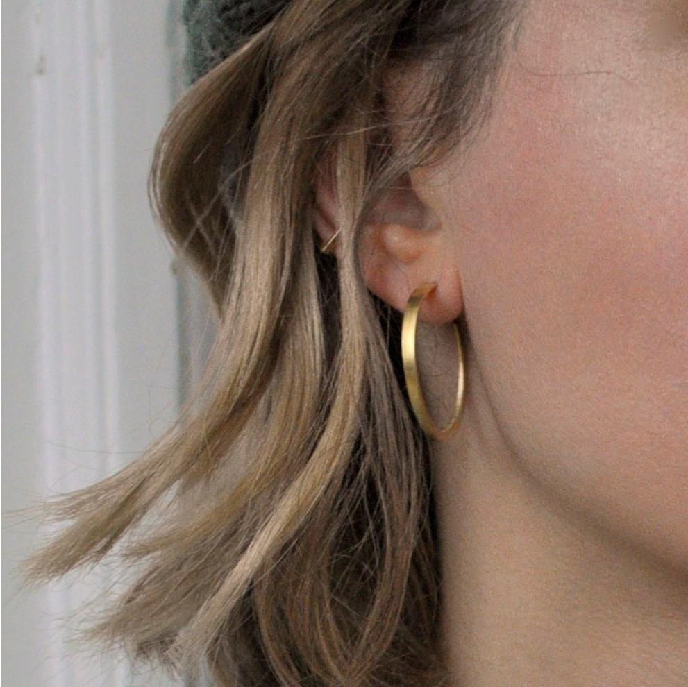 DOPPELLUDWIG CREOLEN "VERFORMT" AUS GELBGOLD - DL-O-FORM-GG5