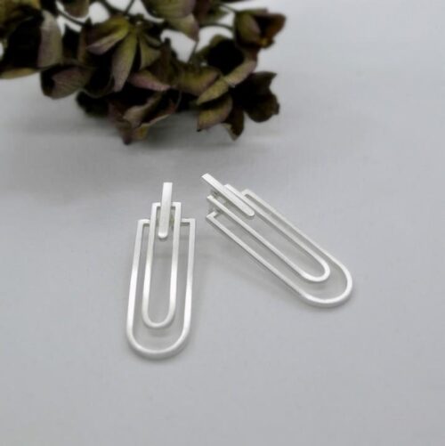 DOPPELLUDWIG OHRRINGE "STILISIERT" AUS SILBER - DL-O-STIL-AG