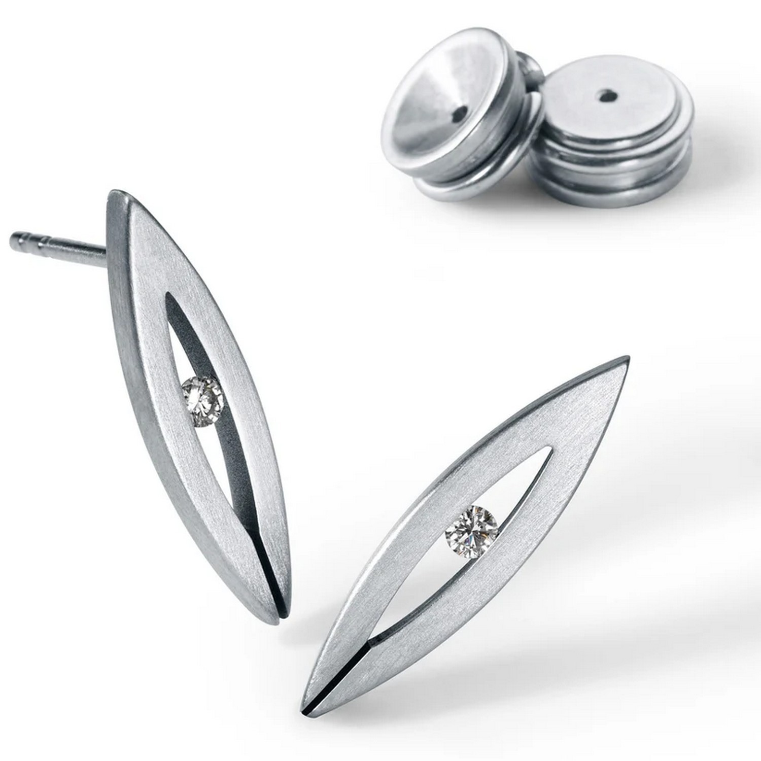 HUMPHREY DIAMANTOHRSTECKER NAVETTE 20x5 MM - DONS-2xBt03-Paar