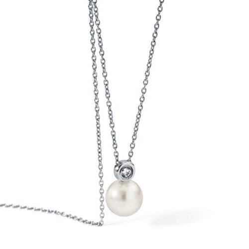 HUMPHREY AKOJAPERLE MIT BRILLANT UND ANKERKETTE - PDSKTA02RD-BT06-42