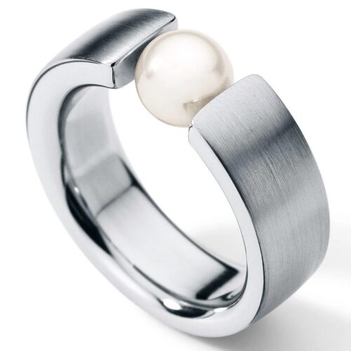 HUMPHREY PERLRING CLASSIC EDELSTAHL 7 MM, PERLE EINGESPANNT - PR170-W6-5-55