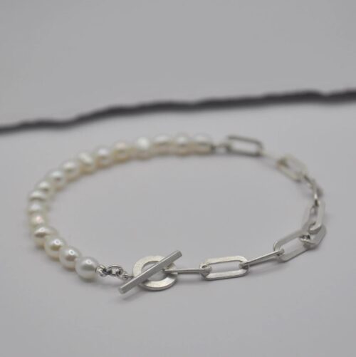 DOPPELLUDWIG PERLARMBAND "HALB-GEKNEBELT" - DL-A-HALB-KNEB-AG