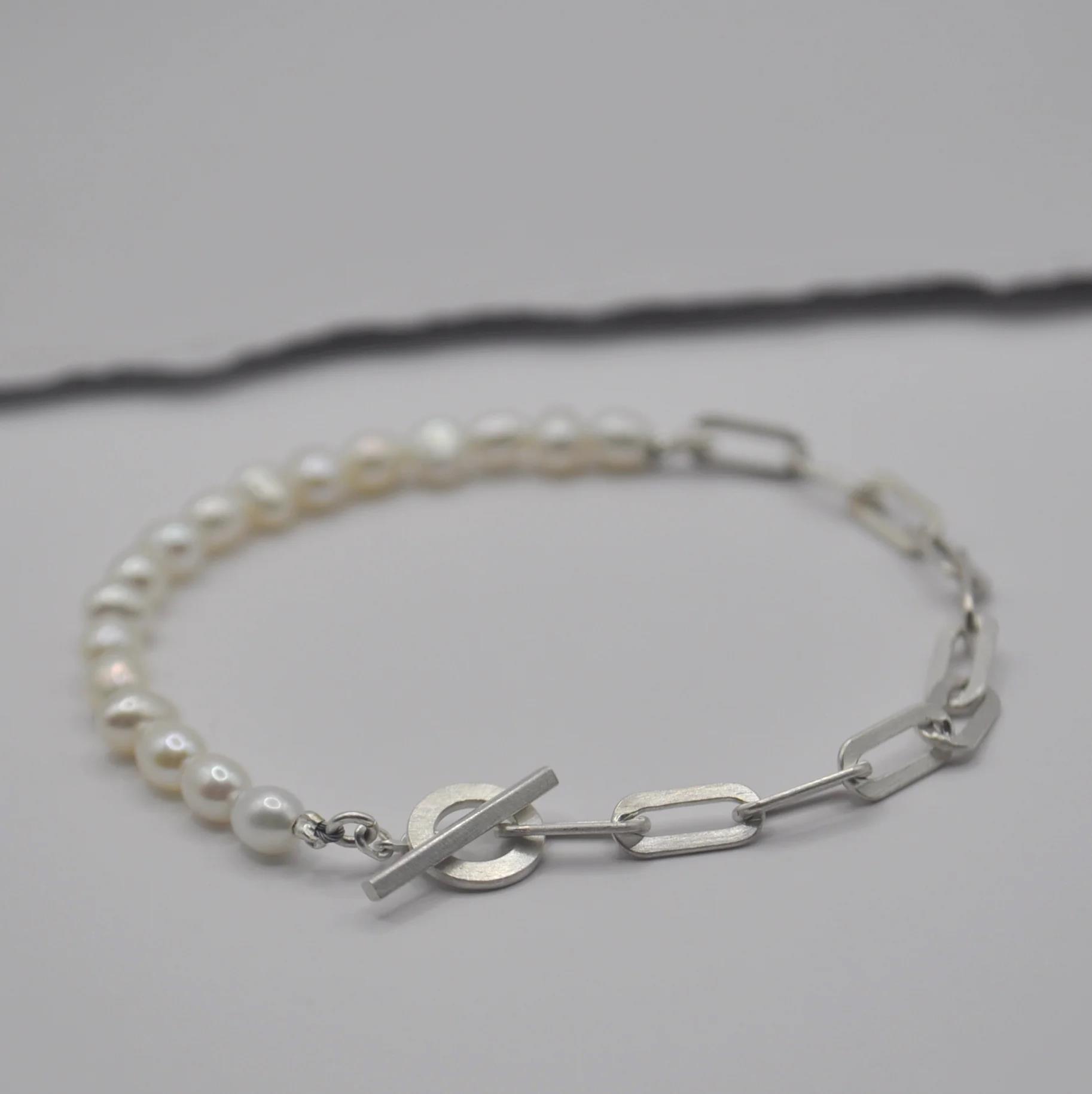 DOPPELLUDWIG PERLARMBAND "HALB-GEKNEBELT" - DL-A-HALB-KNEB-AG