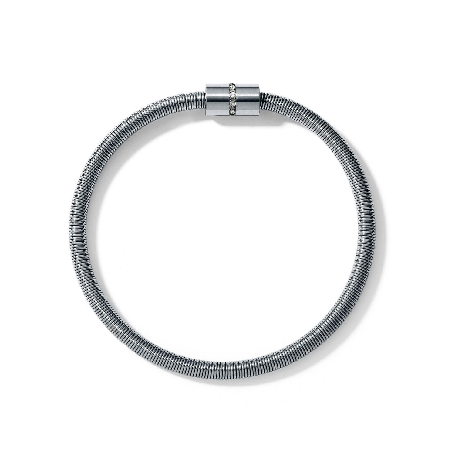 HUMPHREY DIAMANT ARMBAND MIT ELASTISCHER FEDER EDELSTAHL - DARFLEX-10XBT008-17