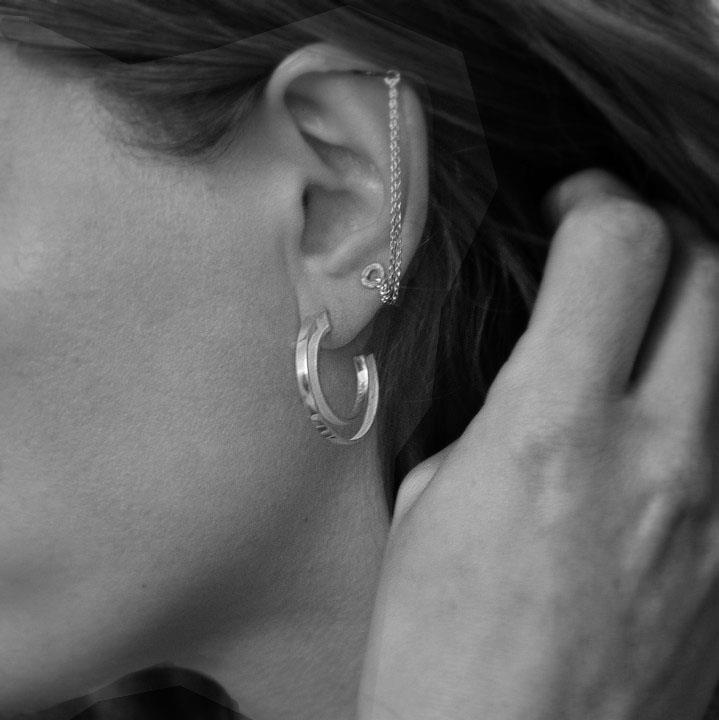 DOPPELLUDWIG OHRRINGE KANALISIERT AUS SILBER - DL-O-KANAL-AG