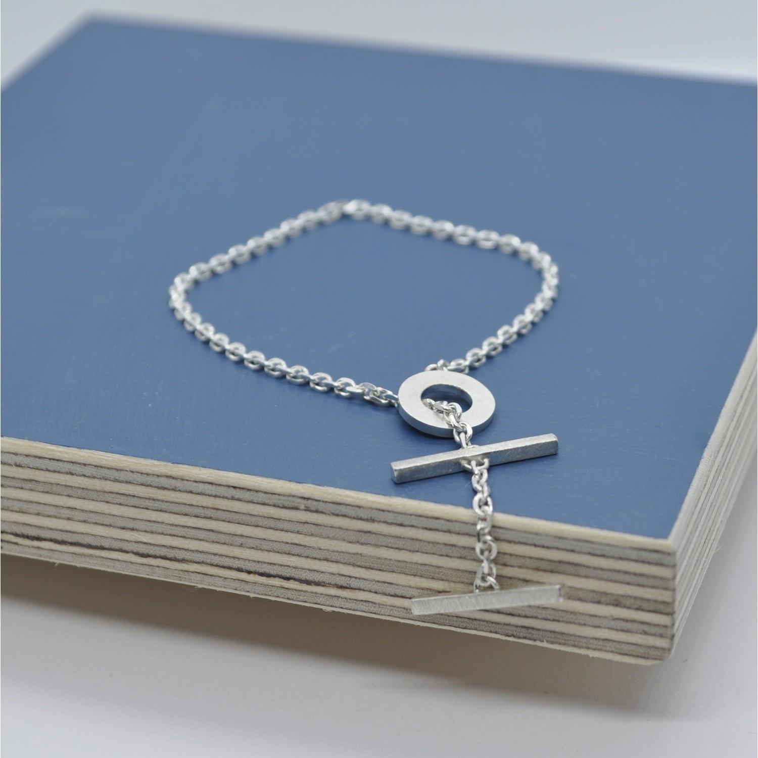 DOPPELLUDWIG ARMBAND "GEKNEBELT" AUS SILBER - DL-A-KETT-KNEB-AG