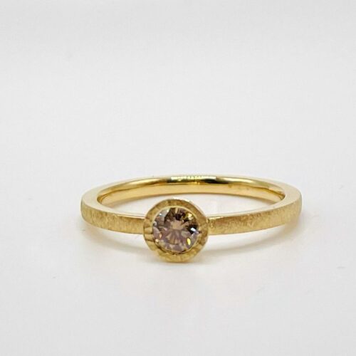 ATELIER WAGNER RING MIT BRAUNEM BRILLANT - R-BRILL-BRAUN-0,25-G7